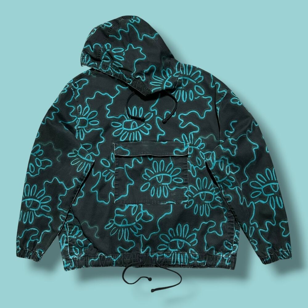Nordstrom Cristina Martinez Anorak Jacket All Over Print Graffiti Art XL